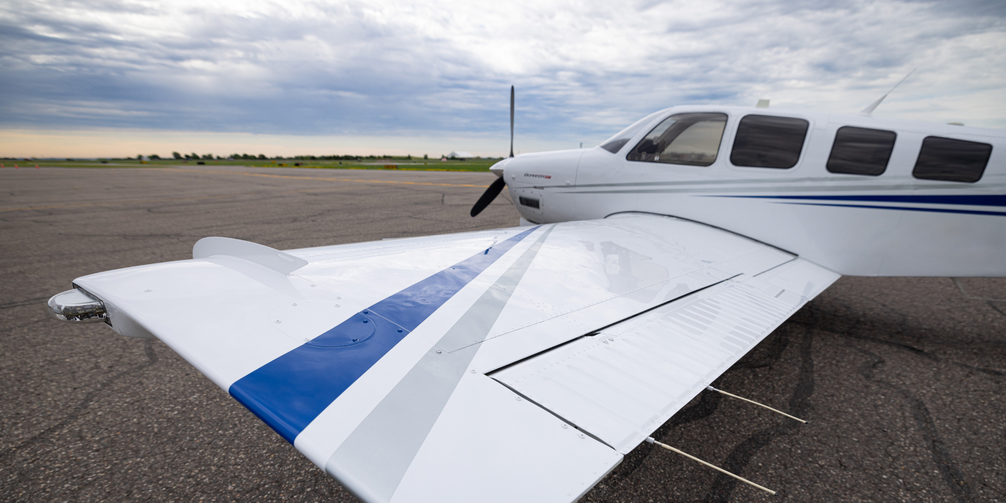 Wing view of private aircraft