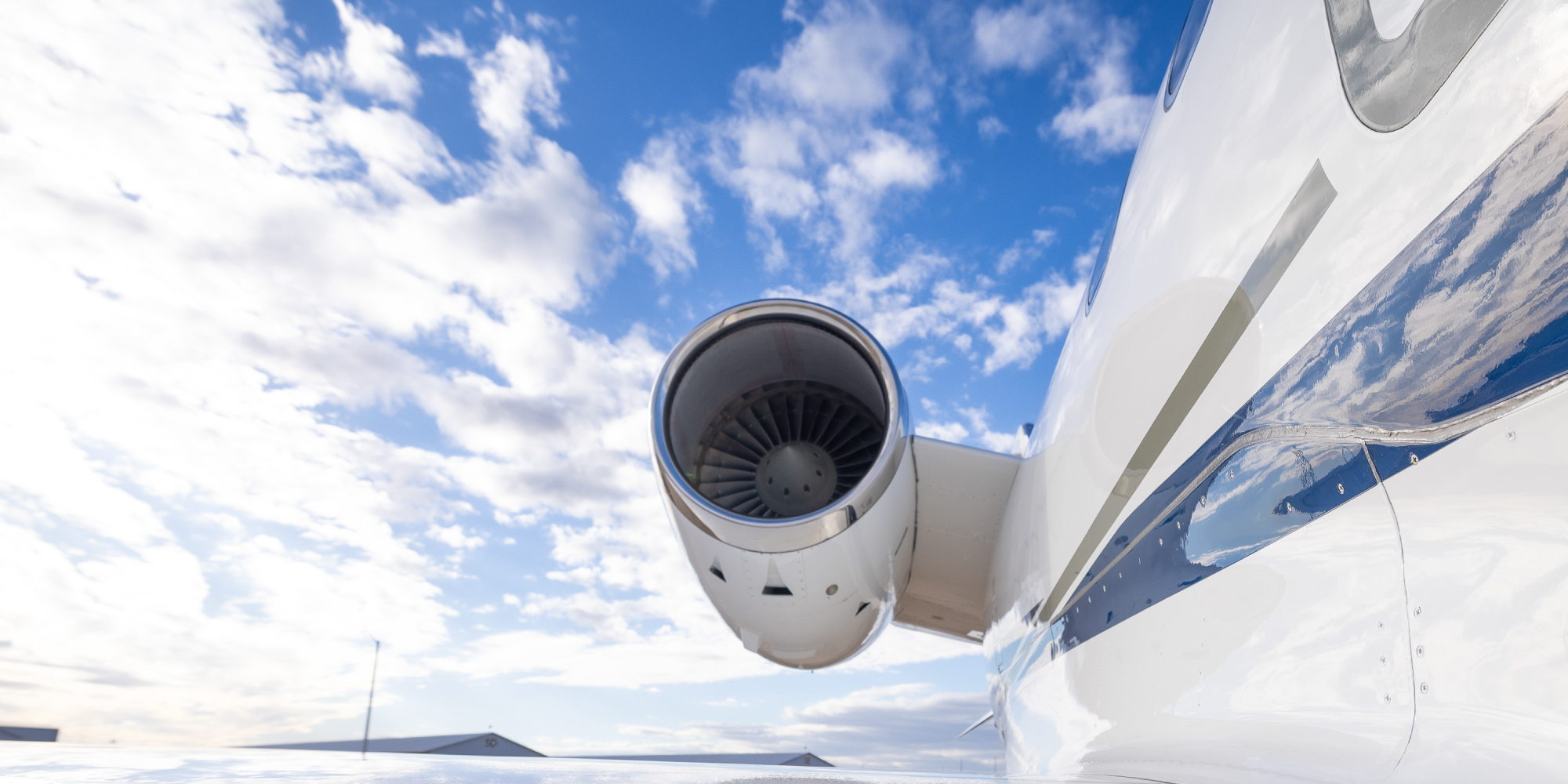 close up of plane engine